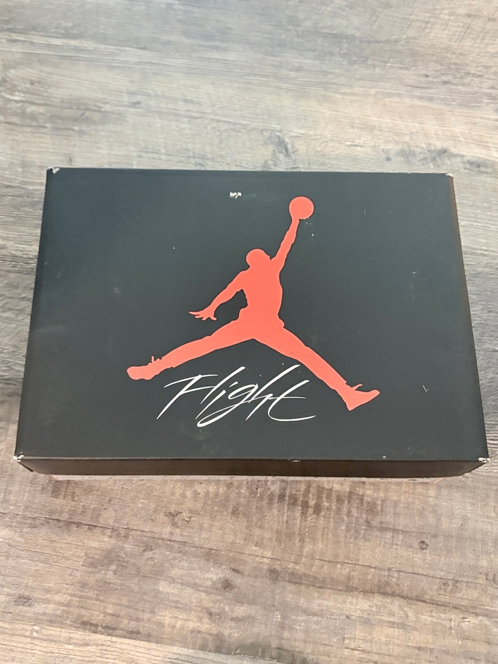 Nike Black Shoe Box with Red Jumpman and 'Flight' Script